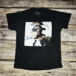 Tupac Blue Bandana "All Eyes On Me" Graphic 2 Pac T Shirt Mens Size Medium